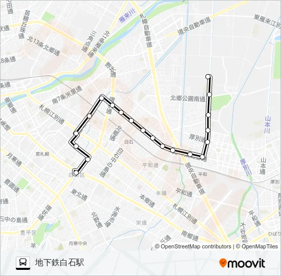白２２川下線 バスの路線図