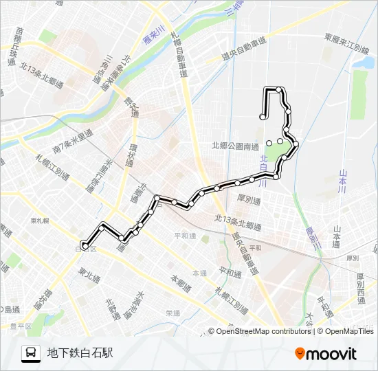 白２４川下線 Bus Line Map