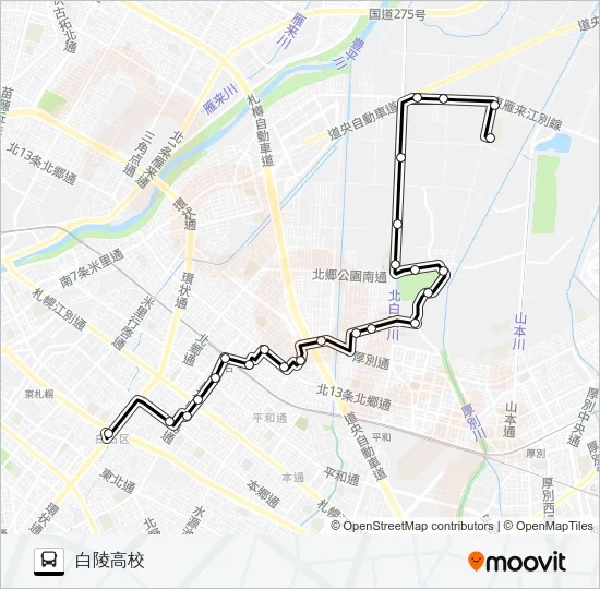 白２４川下線 Bus Line Map