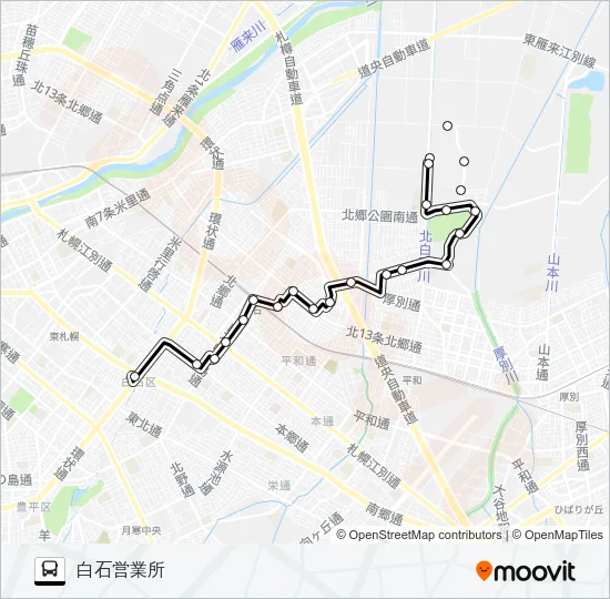 白２４川下線 Bus Line Map