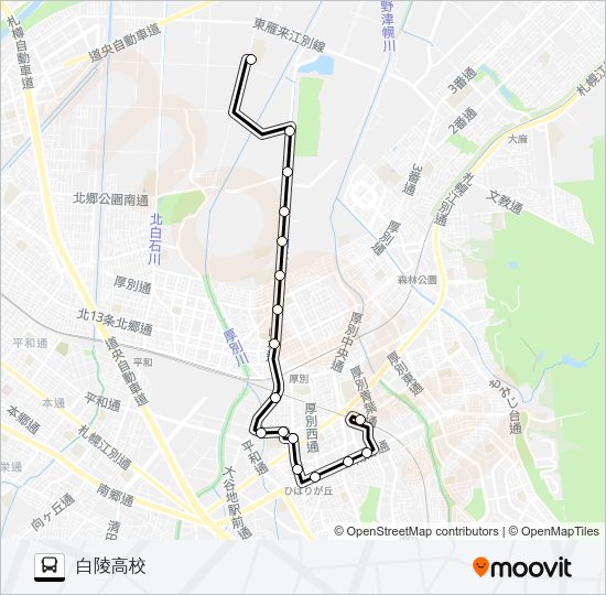 白２７山本線 バスの路線図