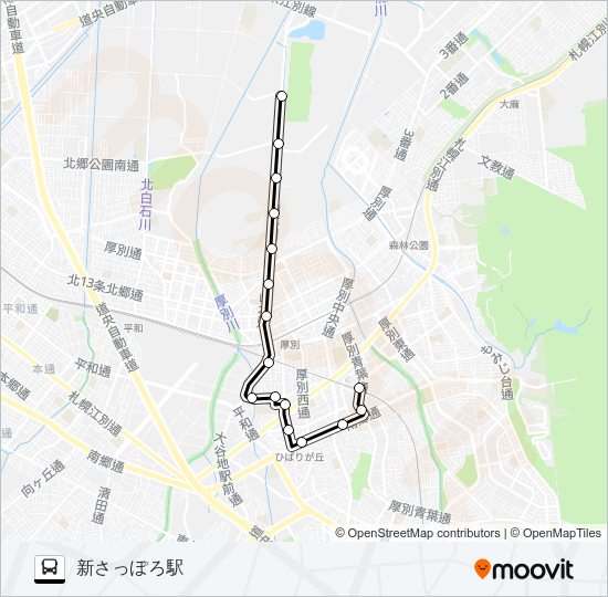 白２７山本線 バスの路線図