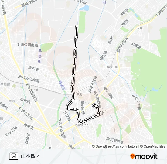 白２７山本線 バスの路線図