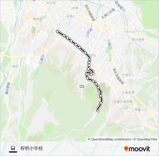 福８７有明線 Bus Line Map