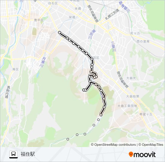 福８７有明線 バスの路線図