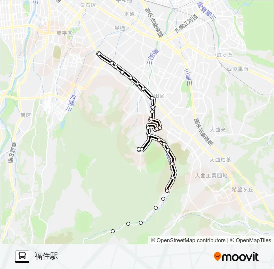 福８７有明線 Bus Line Map