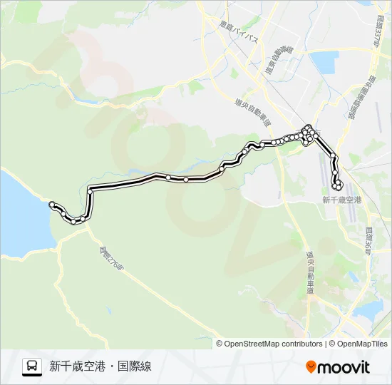 空４支笏湖線 バスの路線図