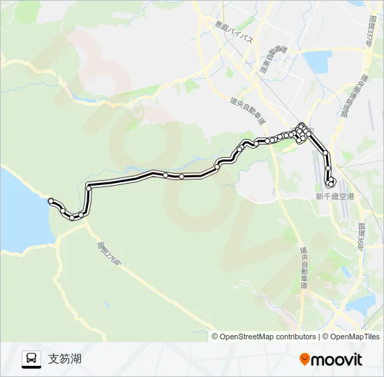 空４支笏湖線 バスの路線図
