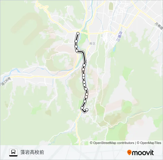 １０３滝野線 バスの路線図