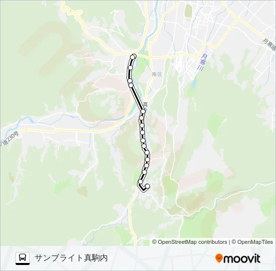 １０３滝野線 Bus Line Map