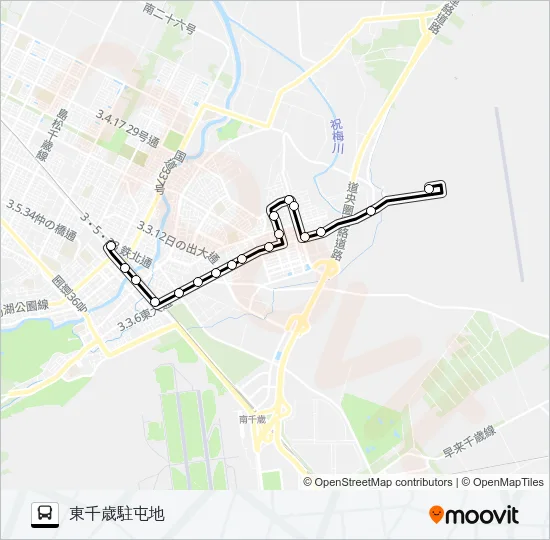 ２０東部隊線 バスの路線図