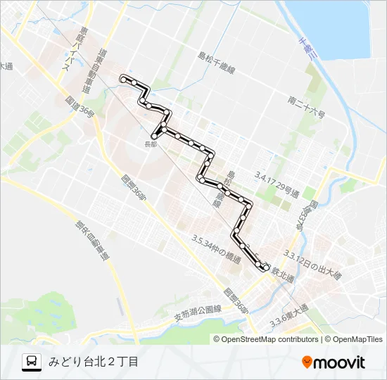 ３みどり台線 Bus Line Map