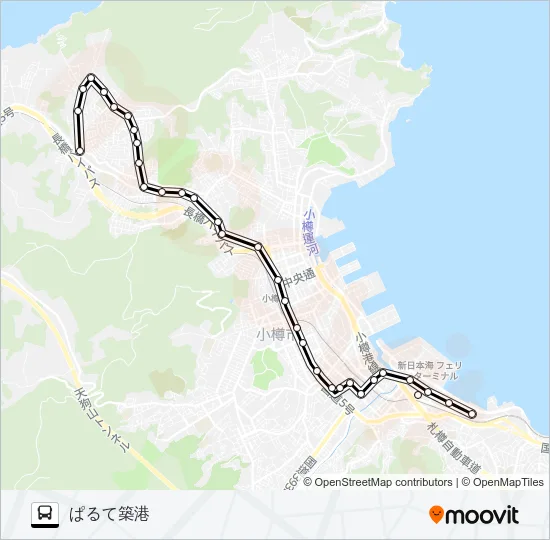 ３８おたもい バスの路線図