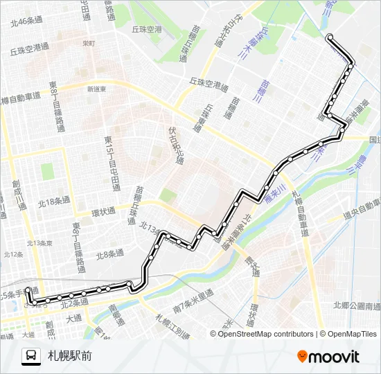 ５６東雁来線 Bus Line Map