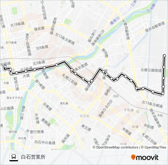 ５７北郷本線 Bus Line Map