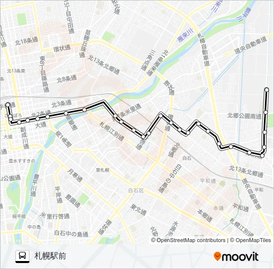 ５７北郷本線 Bus Line Map