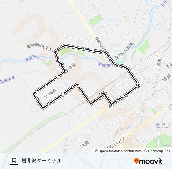 ６鉄北循環線 バスの路線図