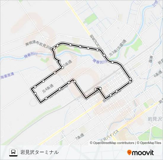 ６鉄北循環線 Bus Line Map