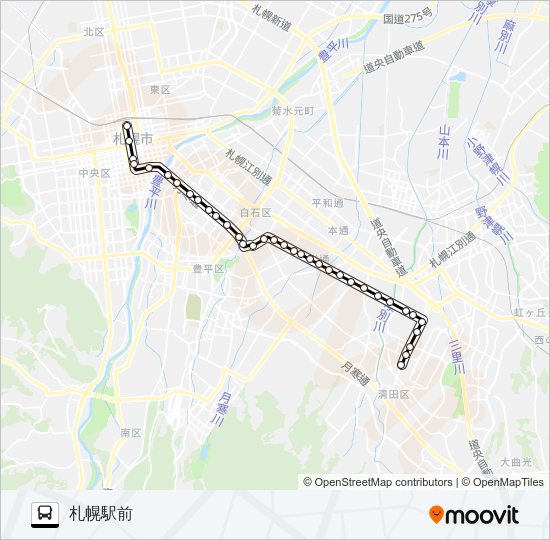 ６１月寒東線 バスの路線図