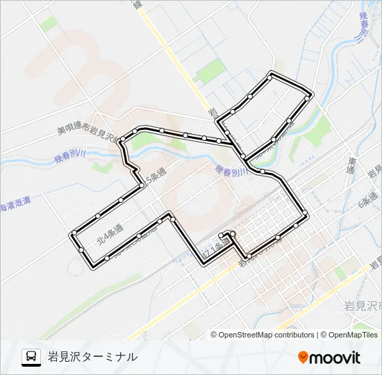 ７鉄北循環線 Bus Line Map