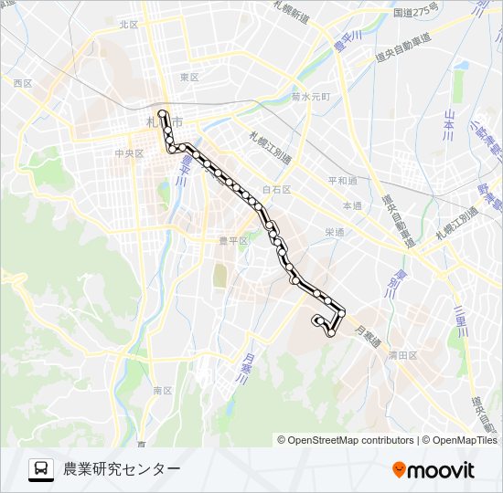 ７４月寒本線 バスの路線図