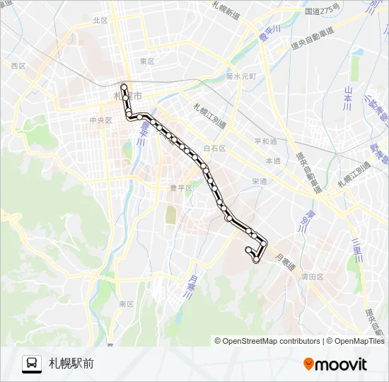 ７４月寒本線 バスの路線図