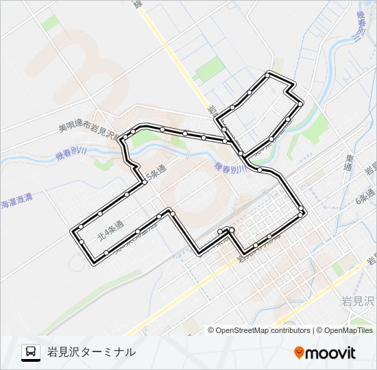 ８鉄北循環線 バスの路線図