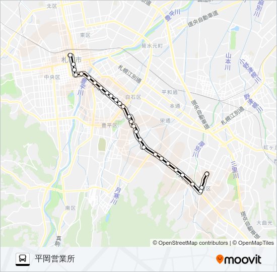 ８０月寒本線 バスの路線図