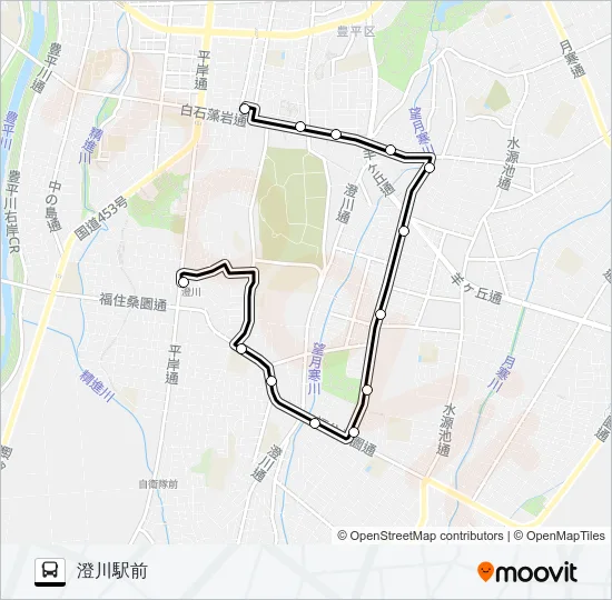 南７１下西岡線 Bus Line Map