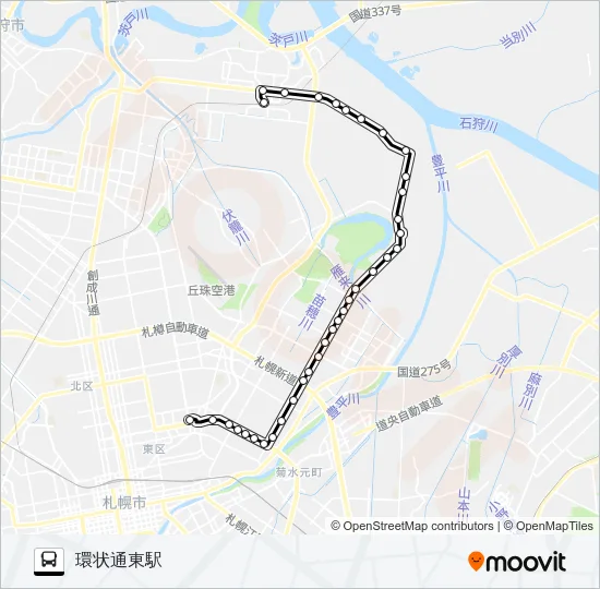 東６９北札苗線 Bus Line Map