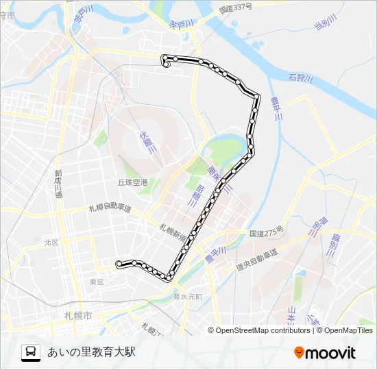 東６９北札苗線 バスの路線図