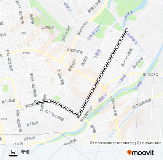 東６９北札苗線 バスの路線図