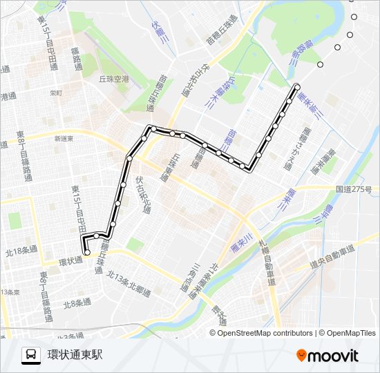 東７９北札苗線 バスの路線図