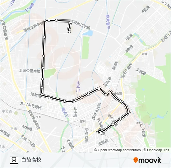 白３８厚別通線 Bus Line Map