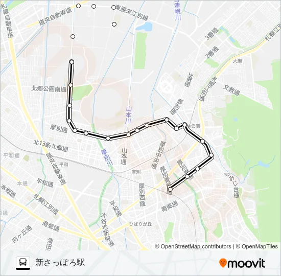 白３８厚別通線 Bus Line Map
