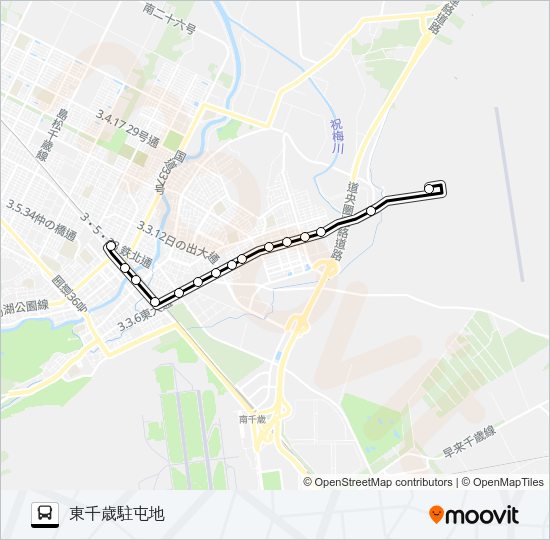 直２０東部隊線 バスの路線図
