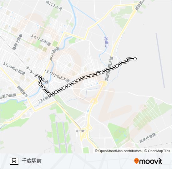 直２０東部隊線 バスの路線図