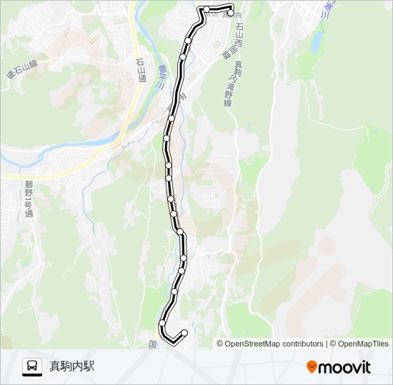 真１０２滝野線 Bus Line Map