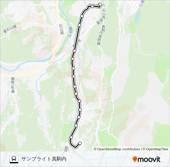 真１０２滝野線 バスの路線図