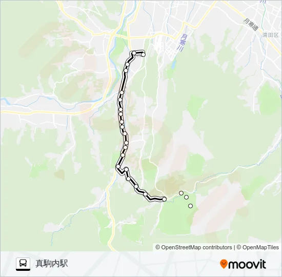 真１０６滝野線 Bus Line Map