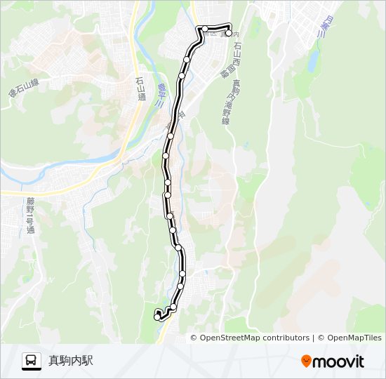 真１０７滝野線 バスの路線図