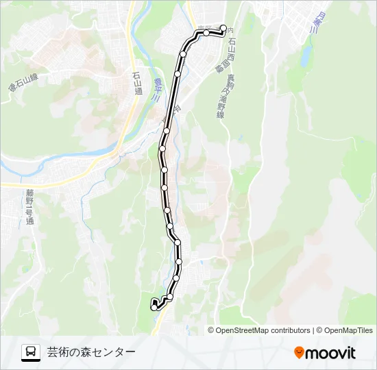 真１０７滝野線 バスの路線図