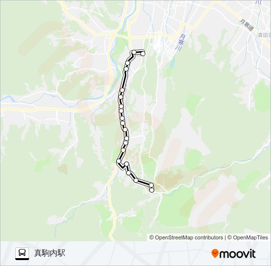 真１０８滝野線 バスの路線図