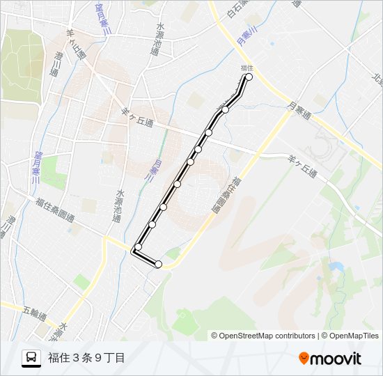 福８４羊ヶ丘線 バスの路線図