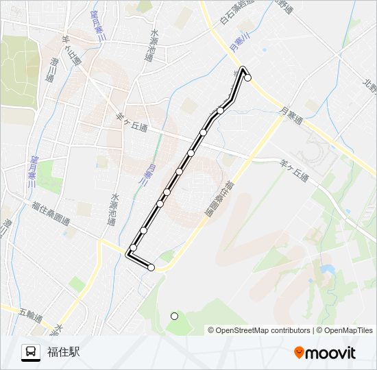 福８４羊ヶ丘線 バスの路線図