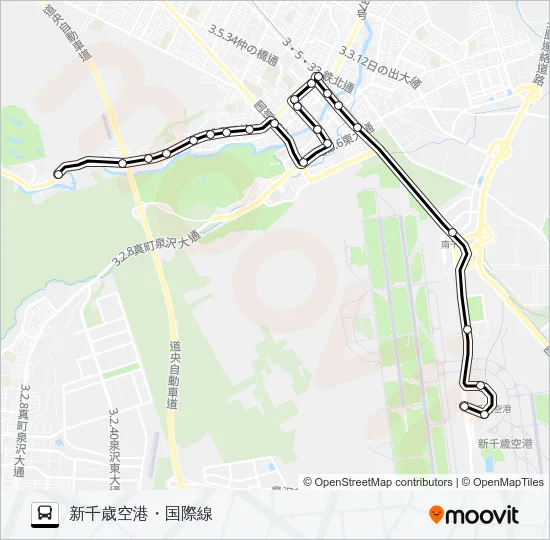 空５新星空港線 Bus Line Map