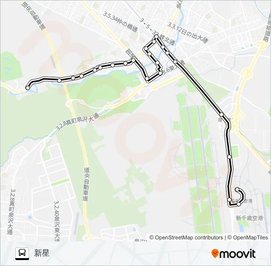 空５新星空港線 バスの路線図