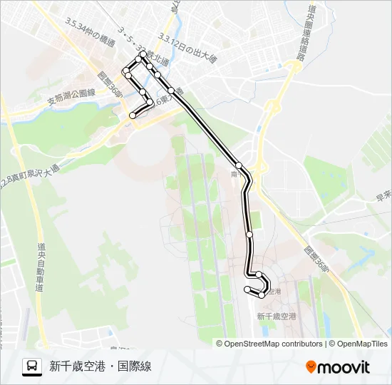 空６空港市内線 バスの路線図