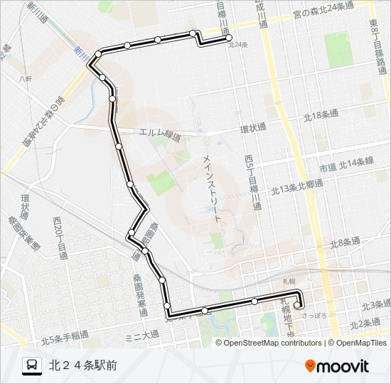 西５１北桑園線 Bus Line Map