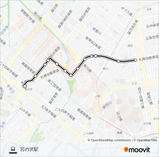 西６６新道西線 Bus Line Map